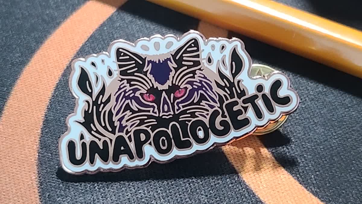Ego Cat pin detail